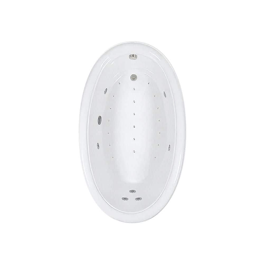 Comfortflo 70 in. x 42 in. Acrylic Oval Drop-in Whirlpool and Air Bathtub with Reversible Drain in White (1)