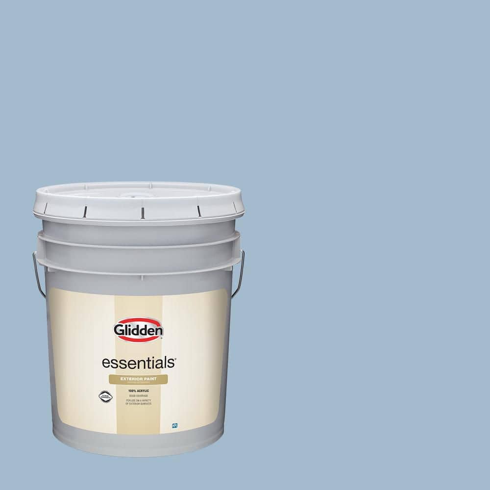 Glidden Essentials 5 gal. PPG1159-3 Heavenly Blue Semi-Gloss Exterior Paint