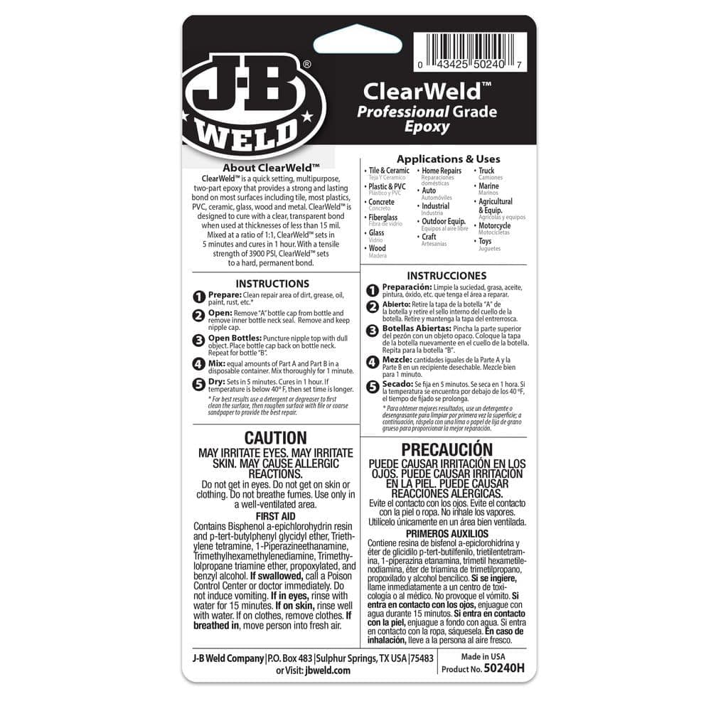 J-B Weld ClearWeld Pro Size 8 oz. (Case of 6) (2)