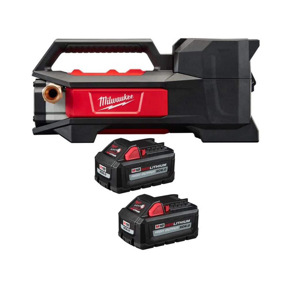 Milwaukee M18 18-Volt 1/4 HP Lithium-Ion Cordless Transfer Pump with M18 High Output XC6. 0 Battery 2PK (1)