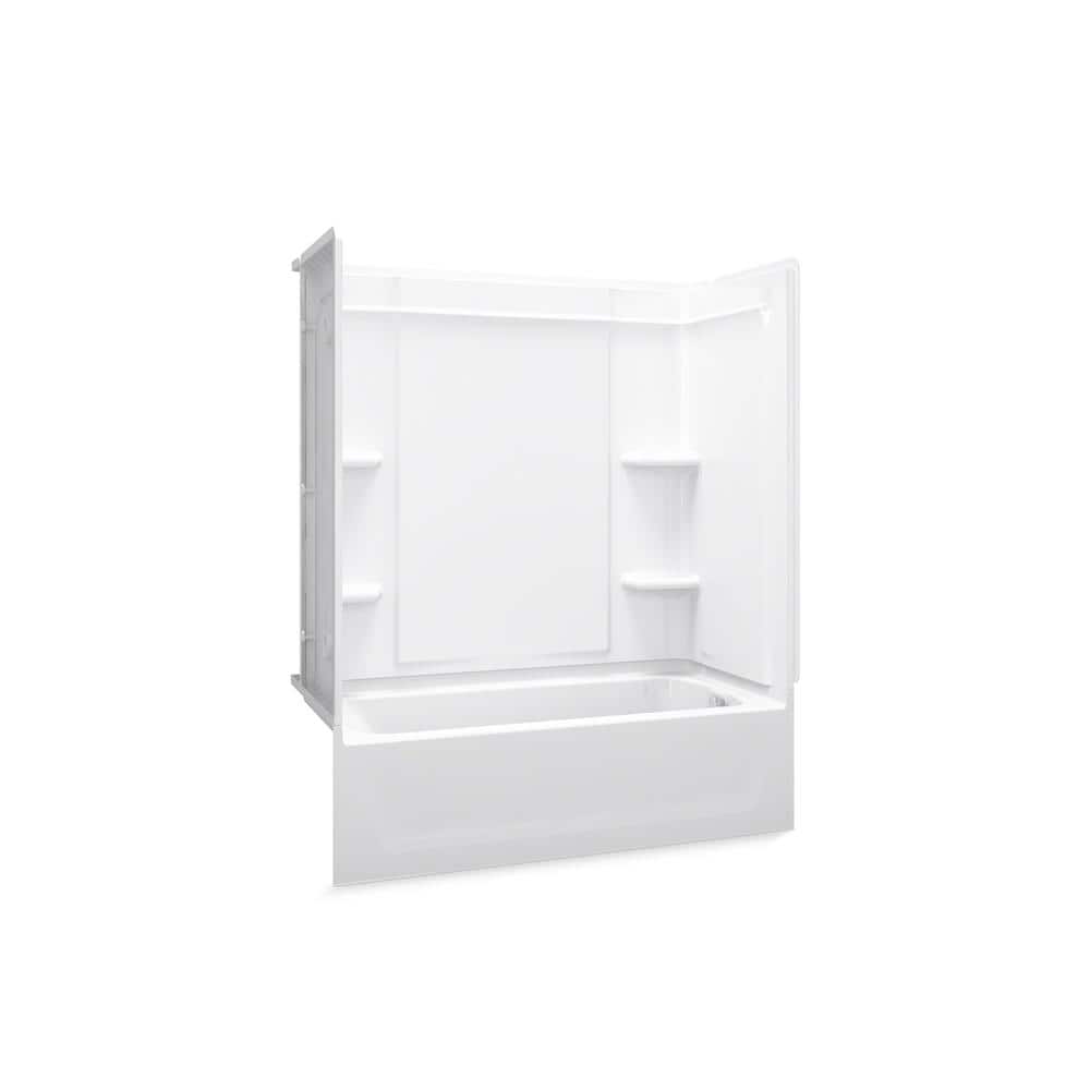 Sterling Ensemble Medley 60 in. x 31.25 in. x 74.25 in. 4-piece Tongue and Groove Tub Wall in White (2)