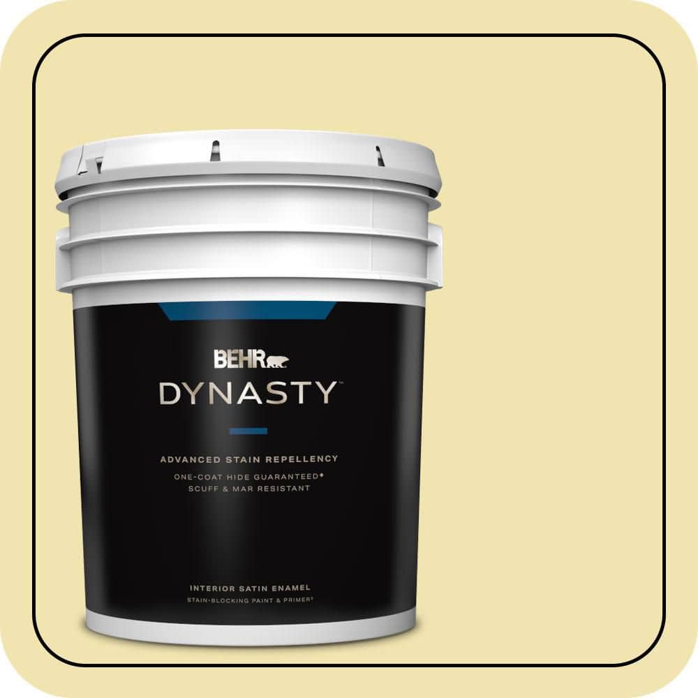 BEHR DYNASTY 5 gal. #P330-2 Lime Bright Satin Enamel Interior Stain-Blocking Paint & Primer