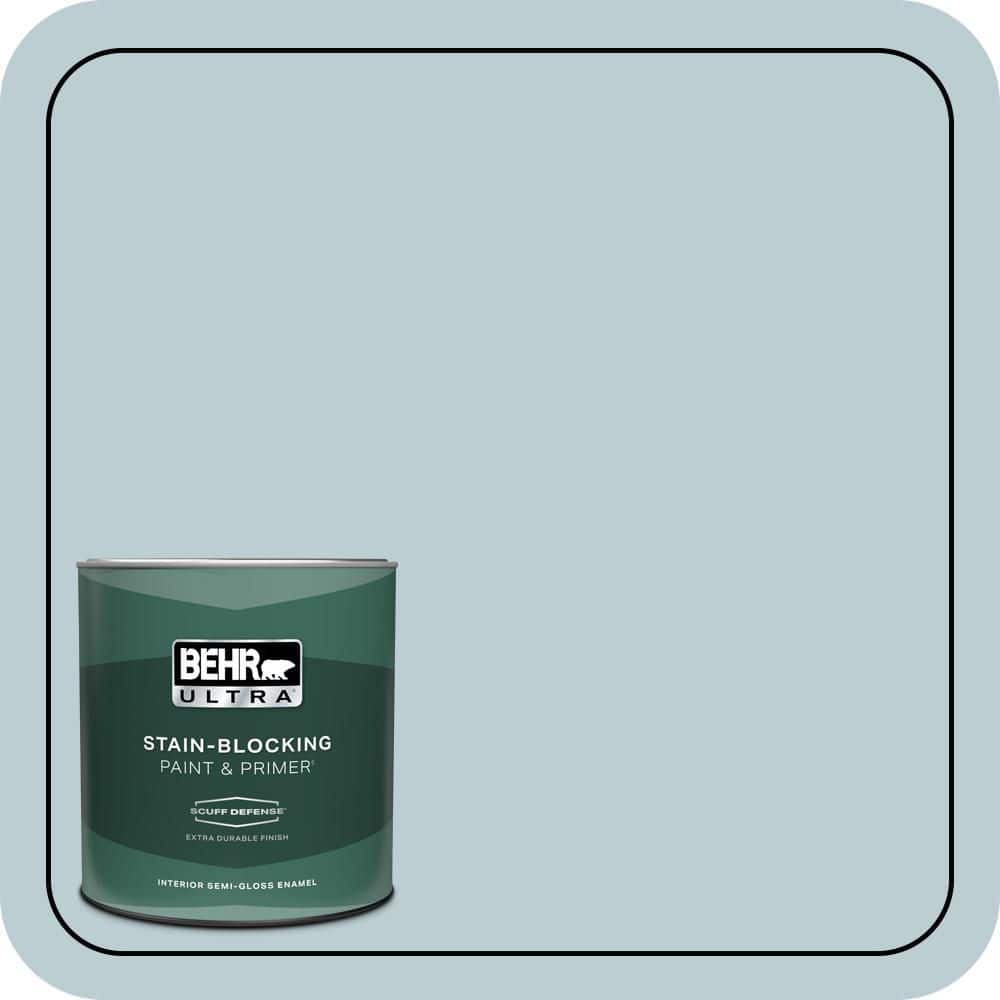 BEHR ULTRA 1 qt. #540E-2 Cloudy Day Extra Durable Semi-Gloss Enamel Interior Paint & Primer