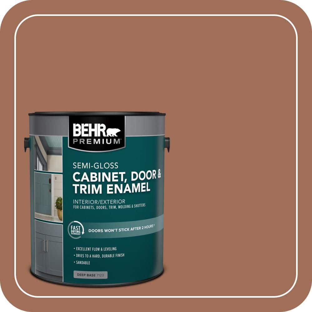 BEHR PREMIUM 1 gal. #230F-6 Earth Tone Semi-Gloss Enamel Interior/Exterior Cabinet, Door & Trim Paint