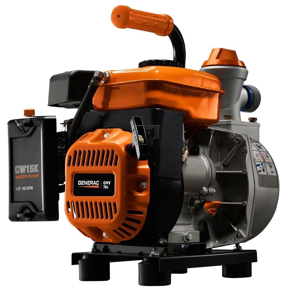 Generac 3 HP 1.5 in. Gas Powered Clean Water Pump with Hose Kit