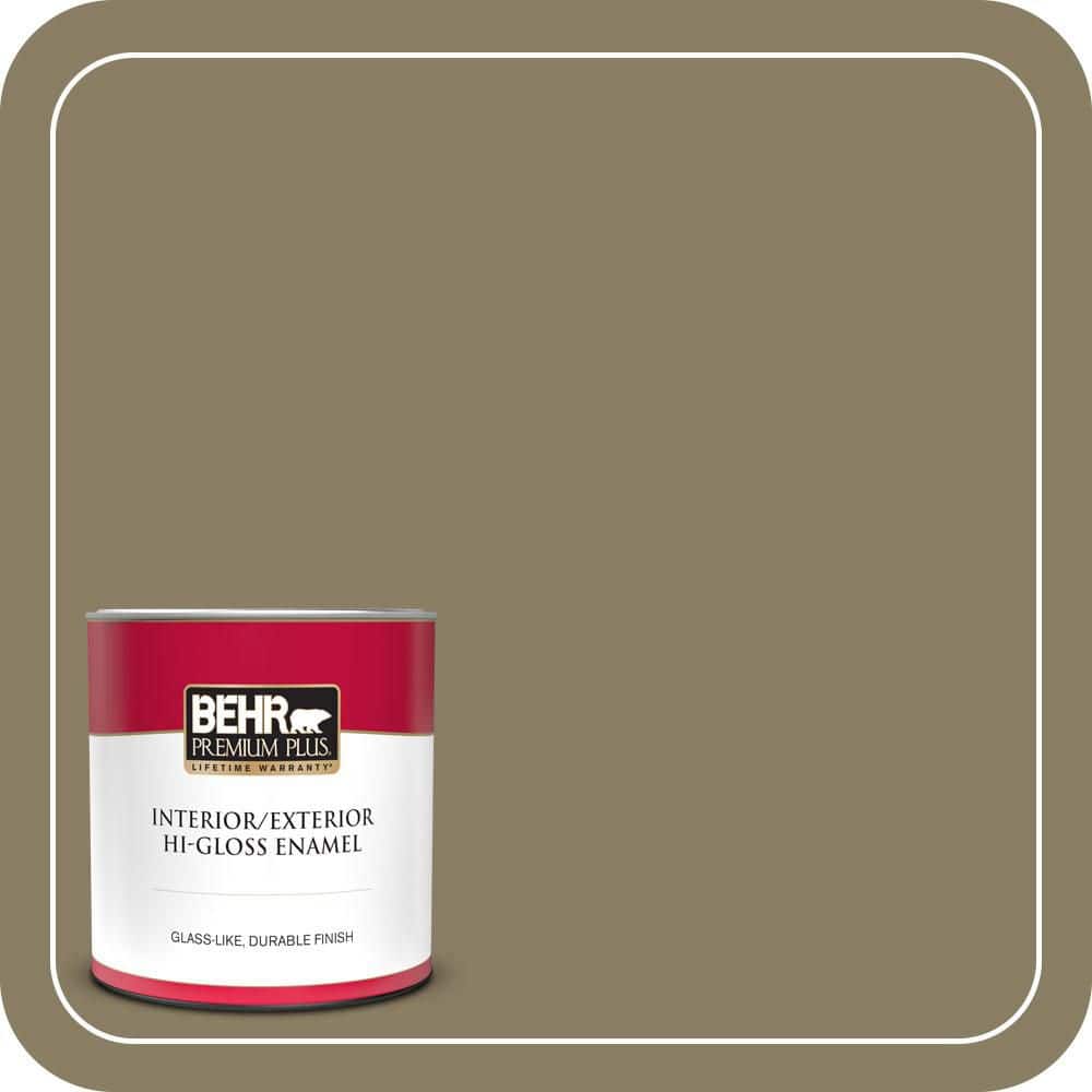 BEHR PREMIUM PLUS 1 qt. #N330-6 Lagoon Moss Hi-Gloss Enamel Interior/Exterior Paint & Primer (1)