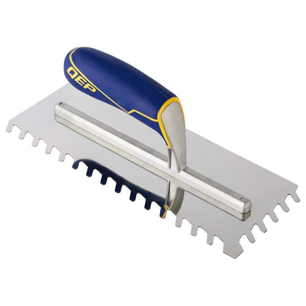QEP Xtreme Pro-Series 11 in. x 4-1/2 in. Stainless Steel Blade Large-Format Tile Slant Notched Flooring Trowel