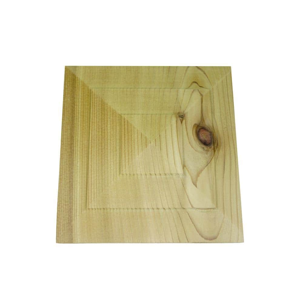 RICH PRAIRIE CUSTOM WOODS LLC 4 in. x 4 in. Step-Out Pyramid Cedar Post Cap (2)