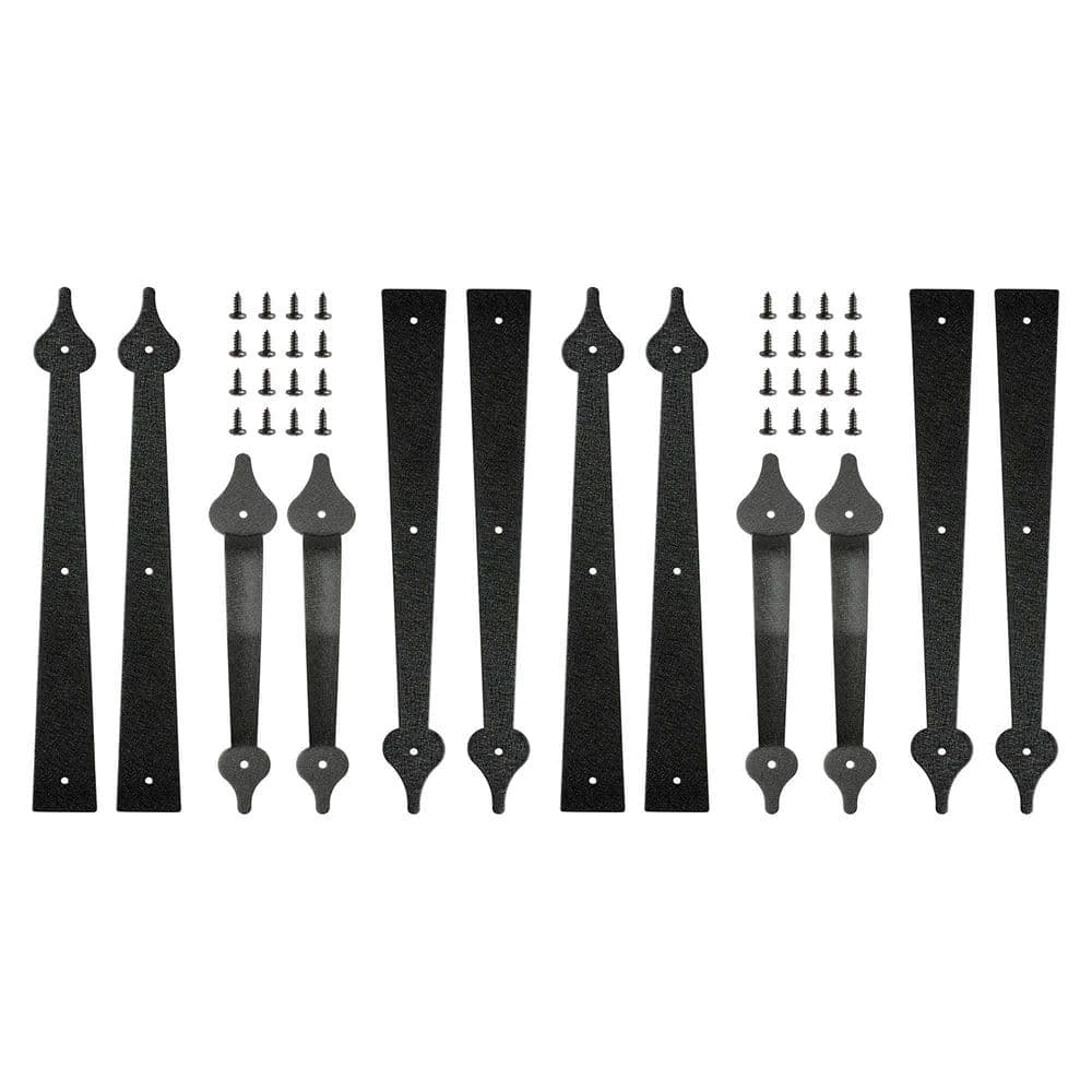 Numhew 2-Pack Black Powder Coated, Rust Resistant Carbon Steel Garage Door Hardware Kit, Easy Indoor Outdoor Installation (1)
