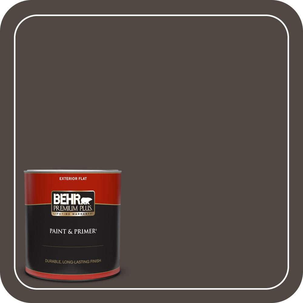 BEHR PREMIUM PLUS 1 qt. #T12-13 Tribal Drum Flat Exterior Paint & Primer