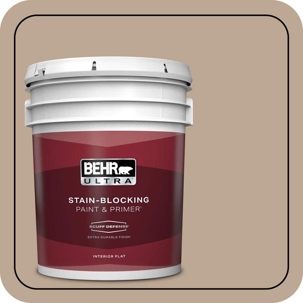 BEHR ULTRA 5 gal. #700D-4 Brown Teepee Extra Durable Flat Interior Paint & Primer