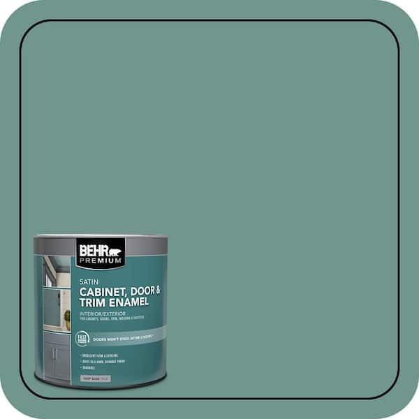 BEHR PREMIUM 1 qt. #M440-5 Lunar Tide Satin Enamel Interior/Exterior Cabinet, Door & Trim Paint (2)