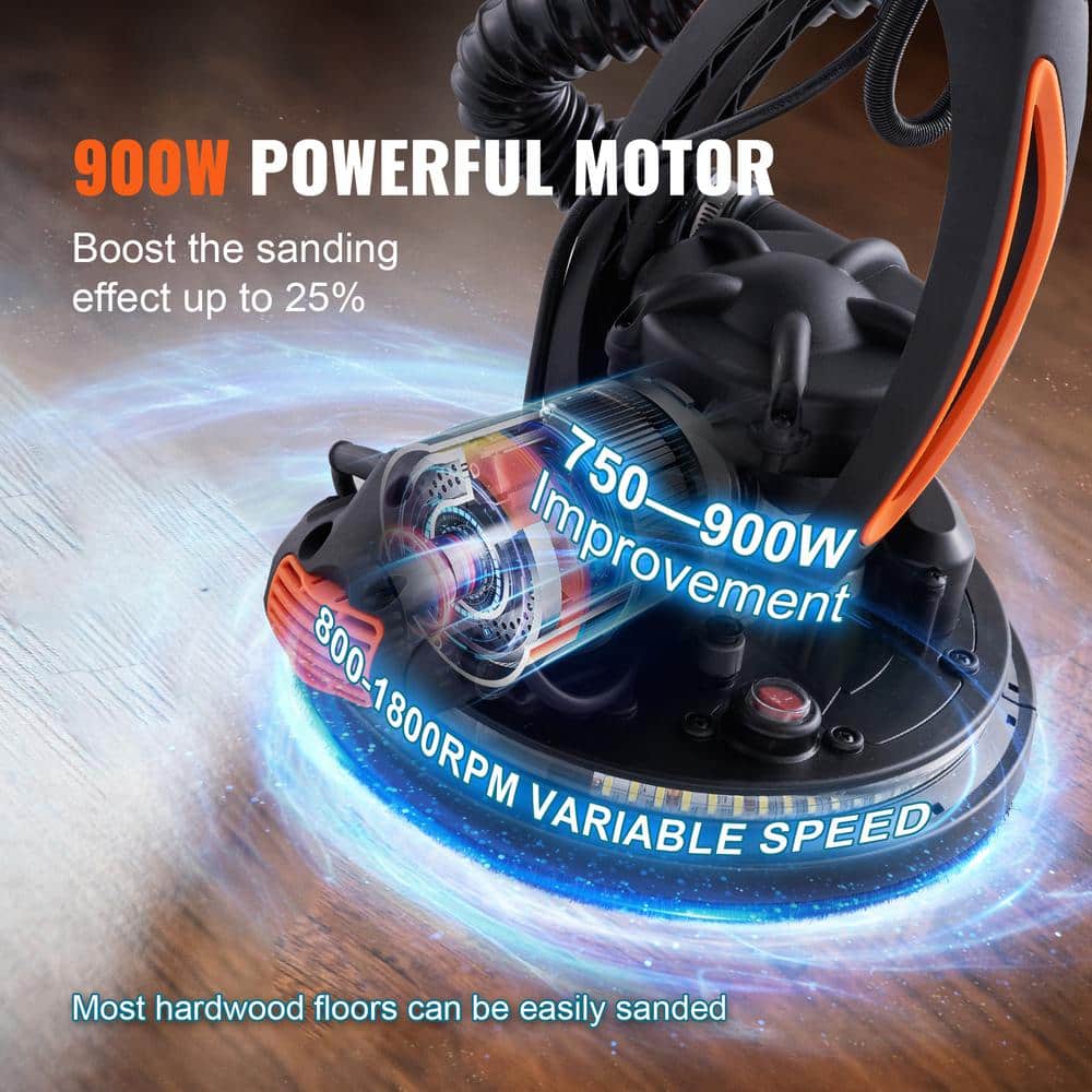 SKYSHALO Drywall Sander 900W Electric Sander with 12 Sanding Discs Variable Speed 800-1800 RPM Wall Sander with 3 Suction Ducts (2)