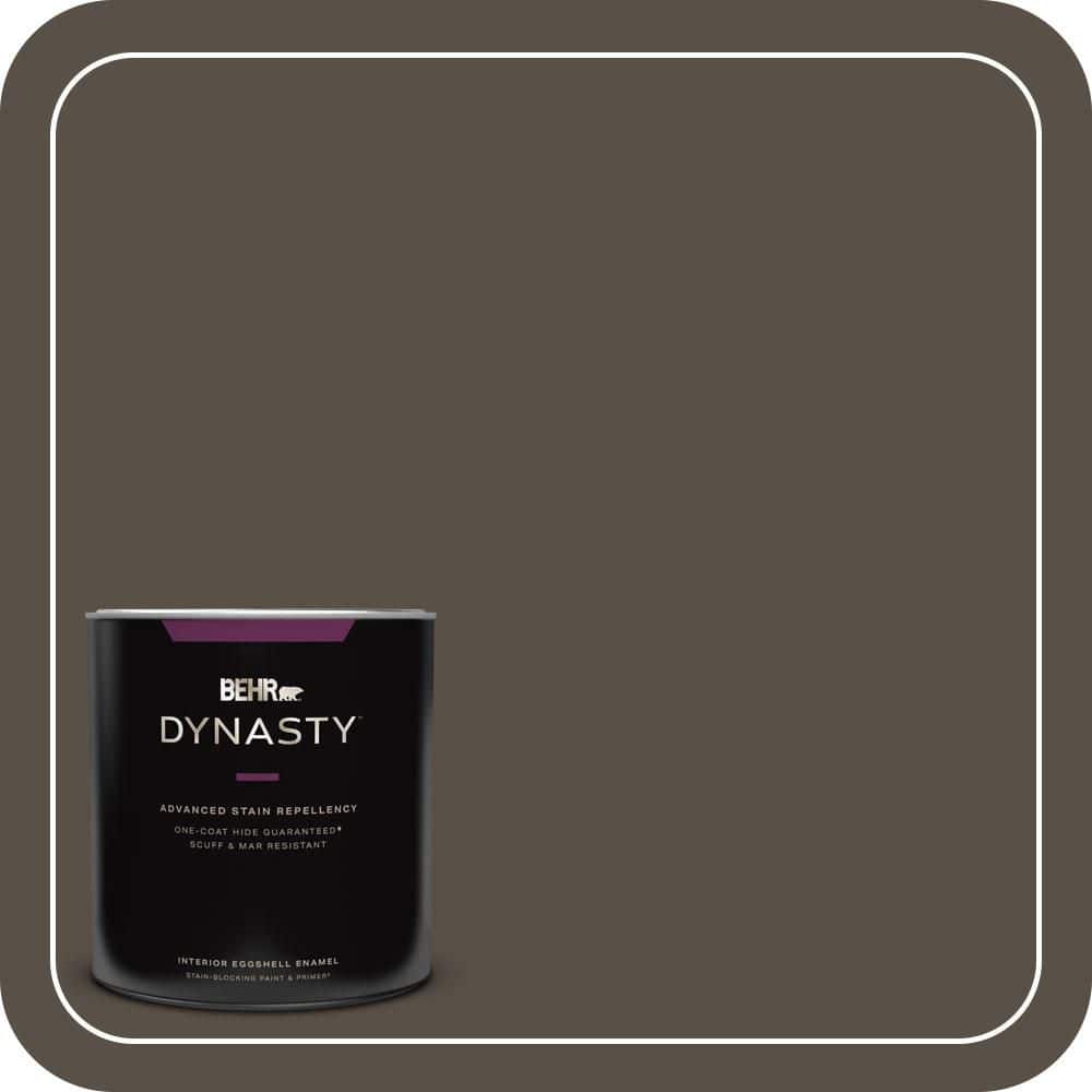 BEHR DYNASTY 1 qt. #N360-7 Potting Soil One-Coat Hide Eggshell Enamel Interior Stain-Blocking Paint and Primer