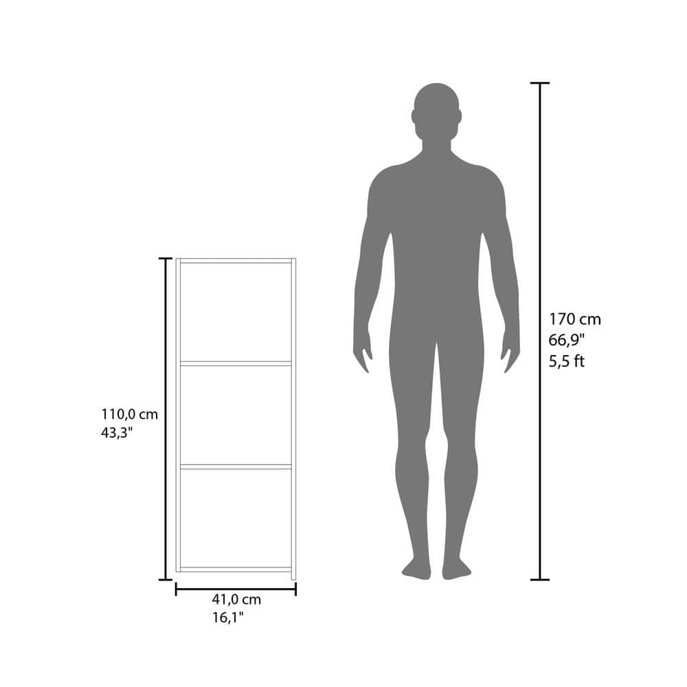 Tahanbath 16.10 in. W x 13.40 in. D x 43.30 in. H Bathroom Storage Wall Cabinet in White with 1 Door and 3 Shelves (3)