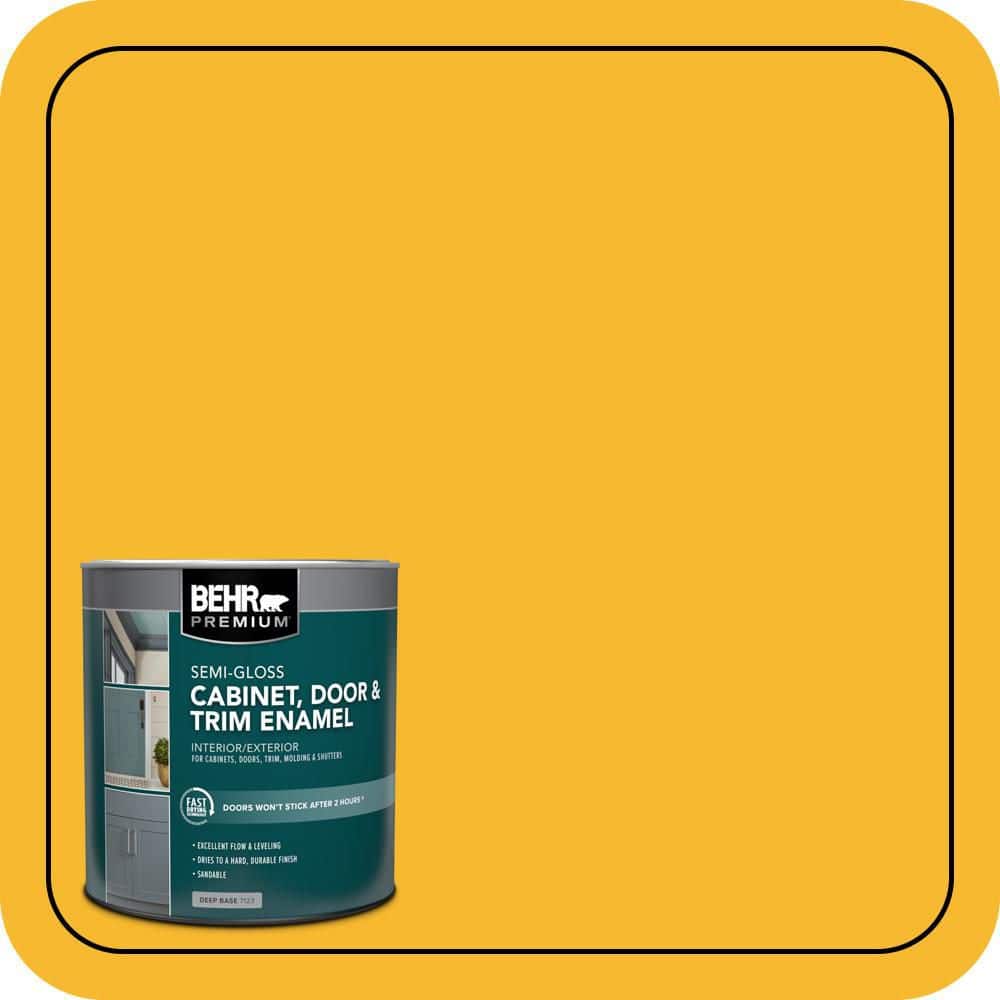 BEHR PREMIUM 1 qt. #HDC-MD-02A Yellow Groove Semi-Gloss Enamel Interior/Exterior Cabinet, Door & Trim Paint