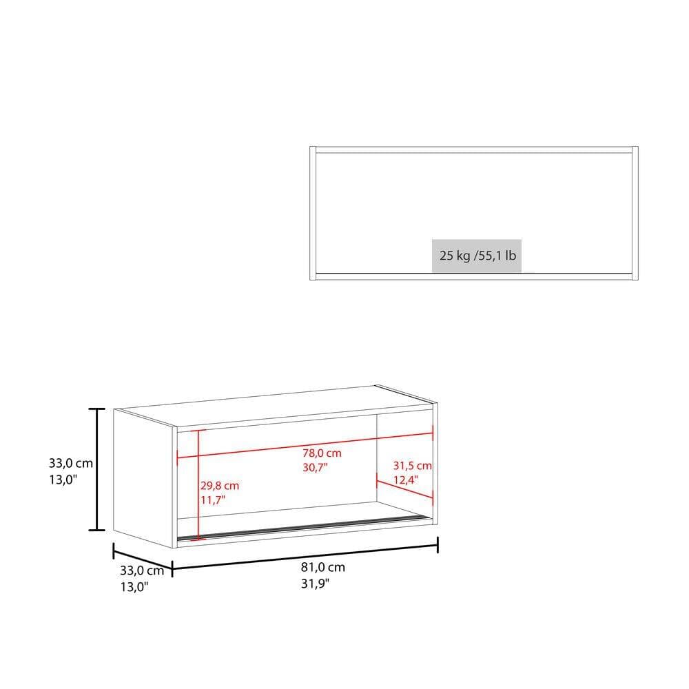 Tahanbath 32 in. W x 13 in. D x 13 in. H Bathroom Storage Wall Cabinet in Black with 2 Sliding Doors (3)