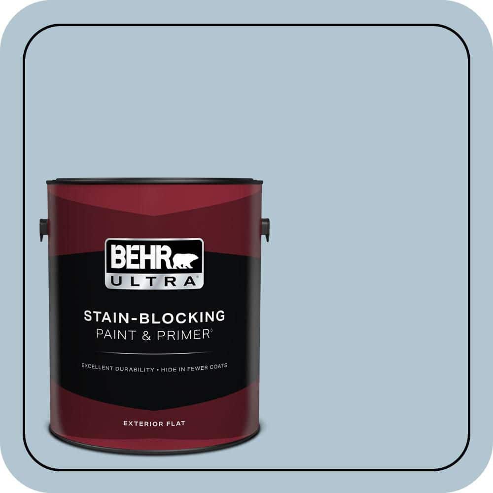 BEHR ULTRA 1 gal. #MQ5-50 Opal Waters Flat Exterior Paint & Primer