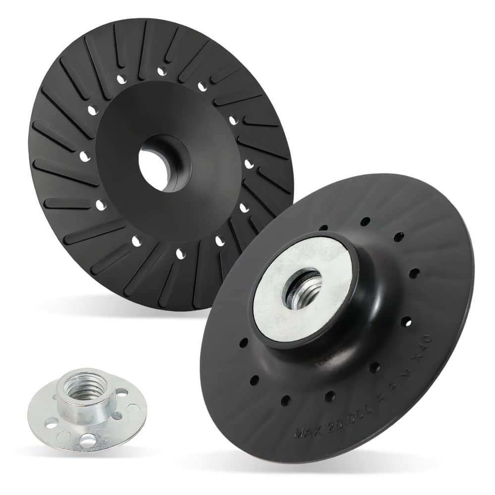LAIFUCAM 4.5 in. Polypropylene Alloy Angle Grinder Backing Pad with Spiral Ribs for Resin Fiber Discs 2 Pack