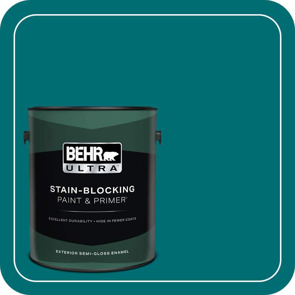 BEHR ULTRA 1 gal. #MQ6-35 Teal Motif Semi-Gloss Enamel Exterior Paint & Primer