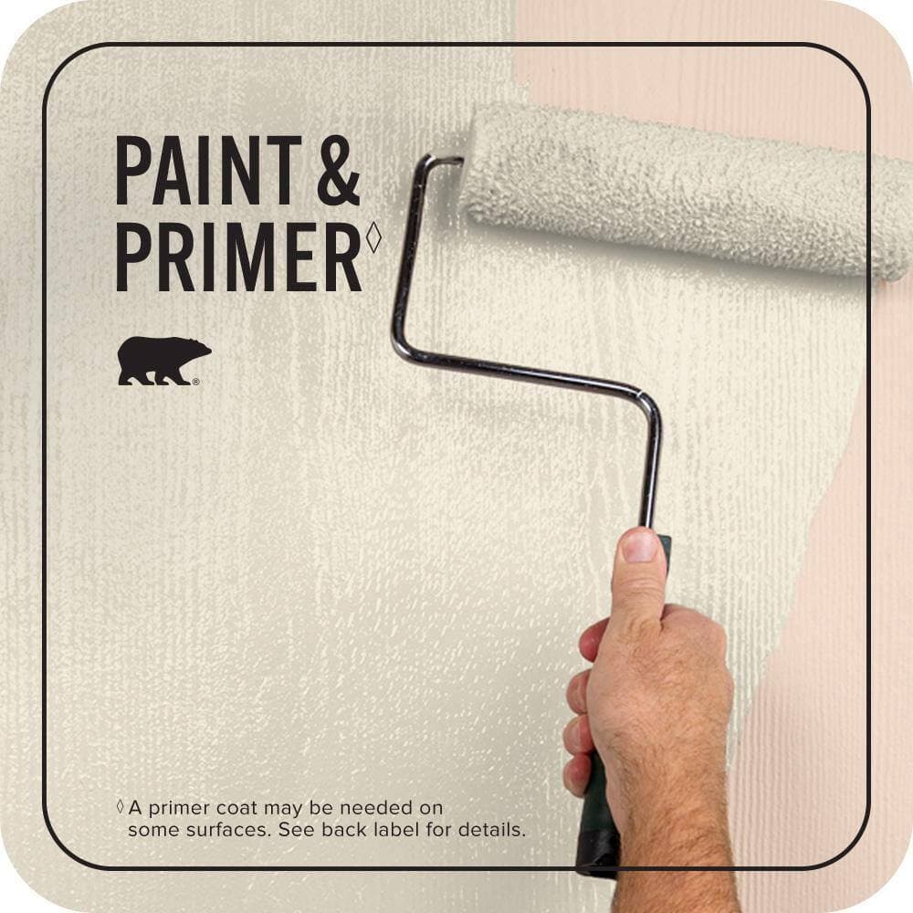 BEHR PREMIUM PLUS 1 gal. #YL-W08 Yucca White Flat Exterior Paint & Primer (3)