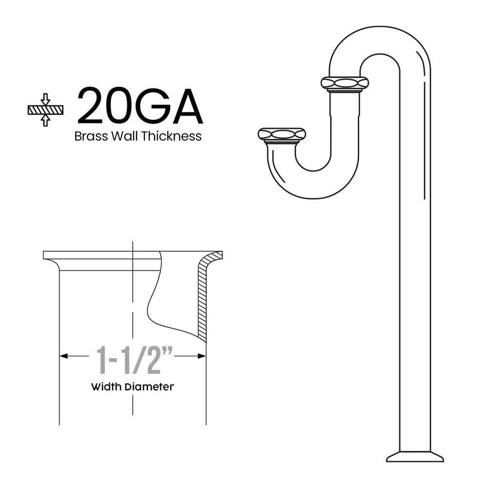 PLUMBFLEX 1-1/2 in. S-Trap with Flange for Tubular Drain Applications, 20GA Chrome Plated Brass (3)
