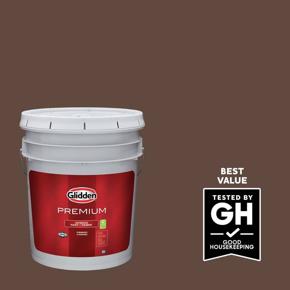 Glidden Premium 5 gal. PPG1075-7 Fudge Truffle Eggshell Interior Latex Paint