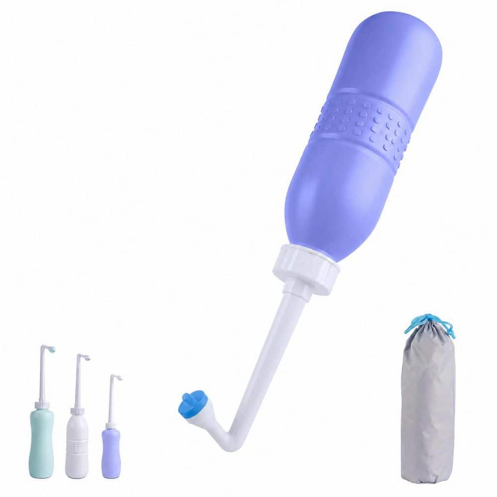 Anqtovp 21.8oz Portable Bidet Bottle Bidet Attachment with Extended Retractable Nozzle and Travel Case for Personal Hygiene Care (1)