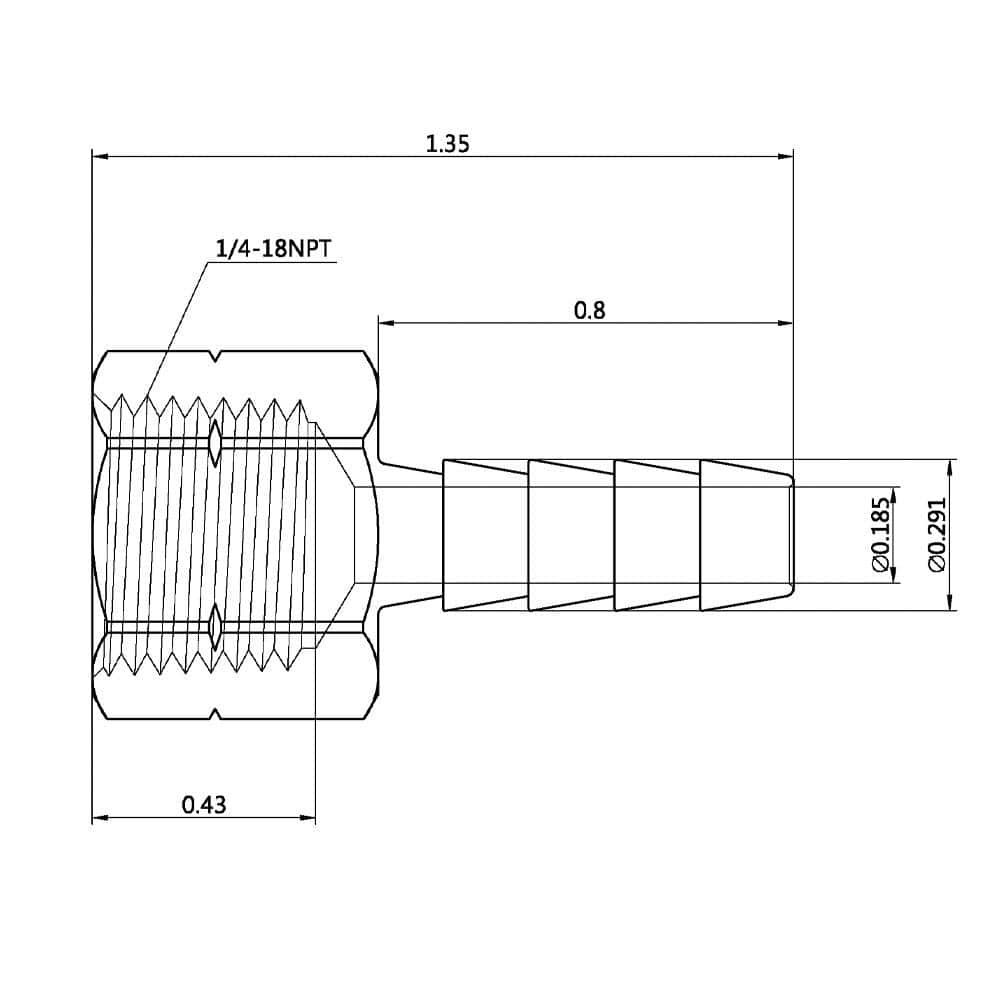 Everbilt 1/4 in. Barb 1/4 in. FIP Brass Adapter Fitting (2)