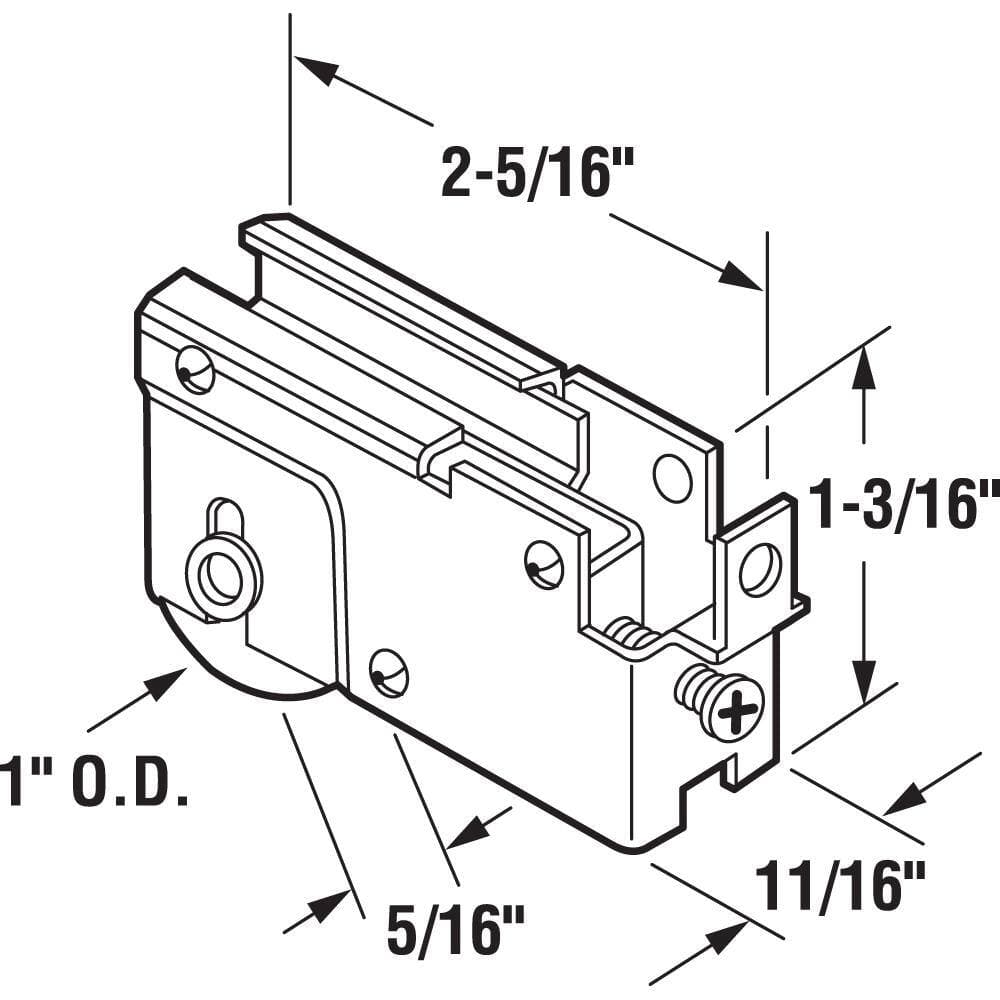 Prime-Line 1 in. Steel Ball Bearing Sliding Door Roller Assembly, Lupton (2)