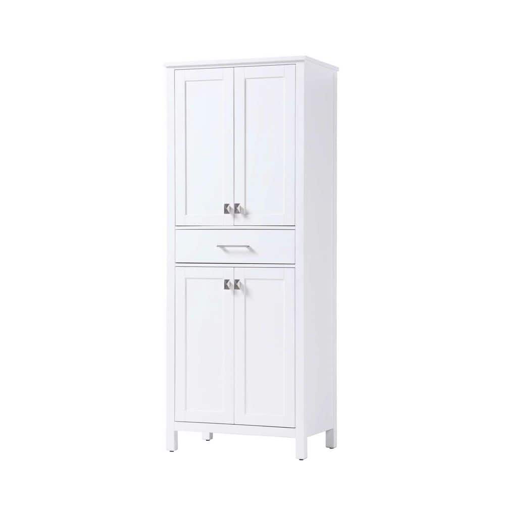 TIMELESS HOME 18 in. W x 72 in. D x in. H White Freestanding Linen Cabinet (2)