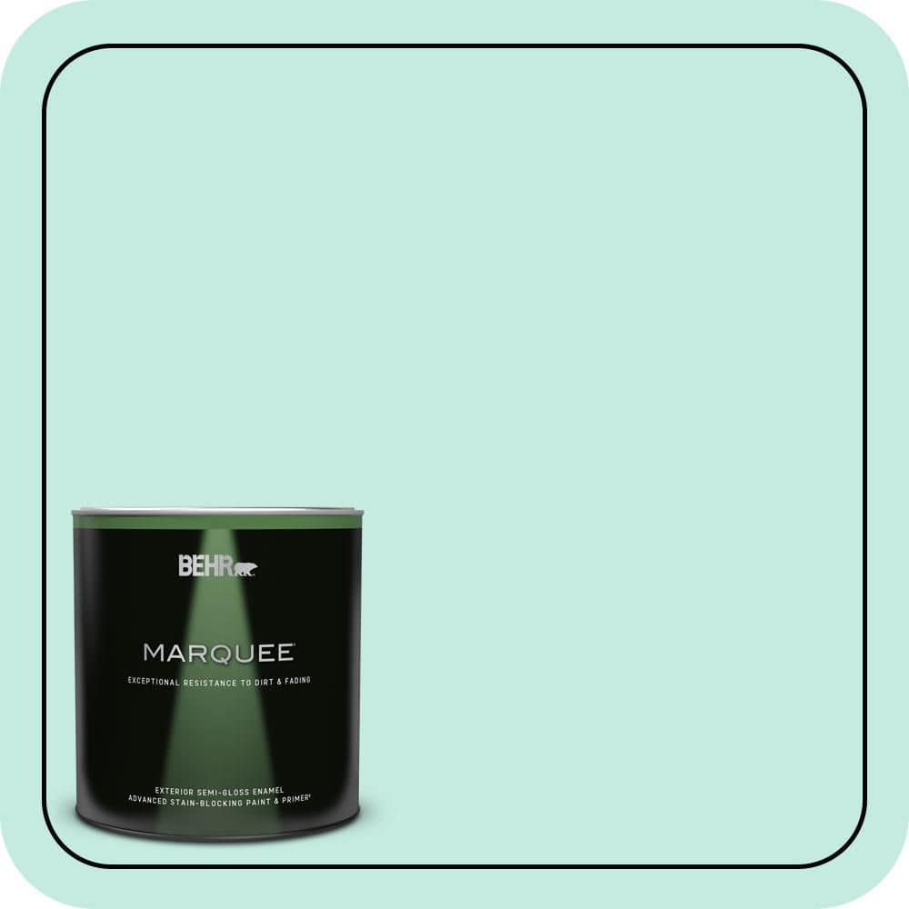 BEHR MARQUEE 1 qt. #P440-2 Clear Aqua Semi-Gloss Enamel Exterior Paint & Primer