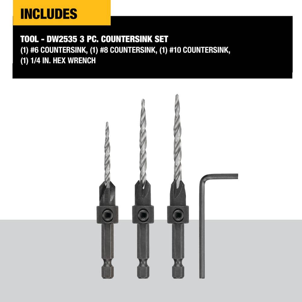 DEWALT Steel Countersink Drill Bit Set (3-Piece) (4)