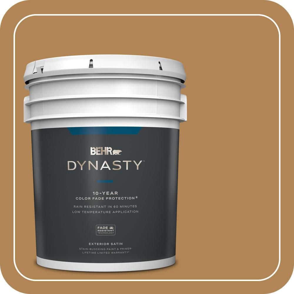 BEHR DYNASTY 5 gal. #S290-6 Golden Rice Satin Enamel Exterior Stain-Blocking Paint & Primer