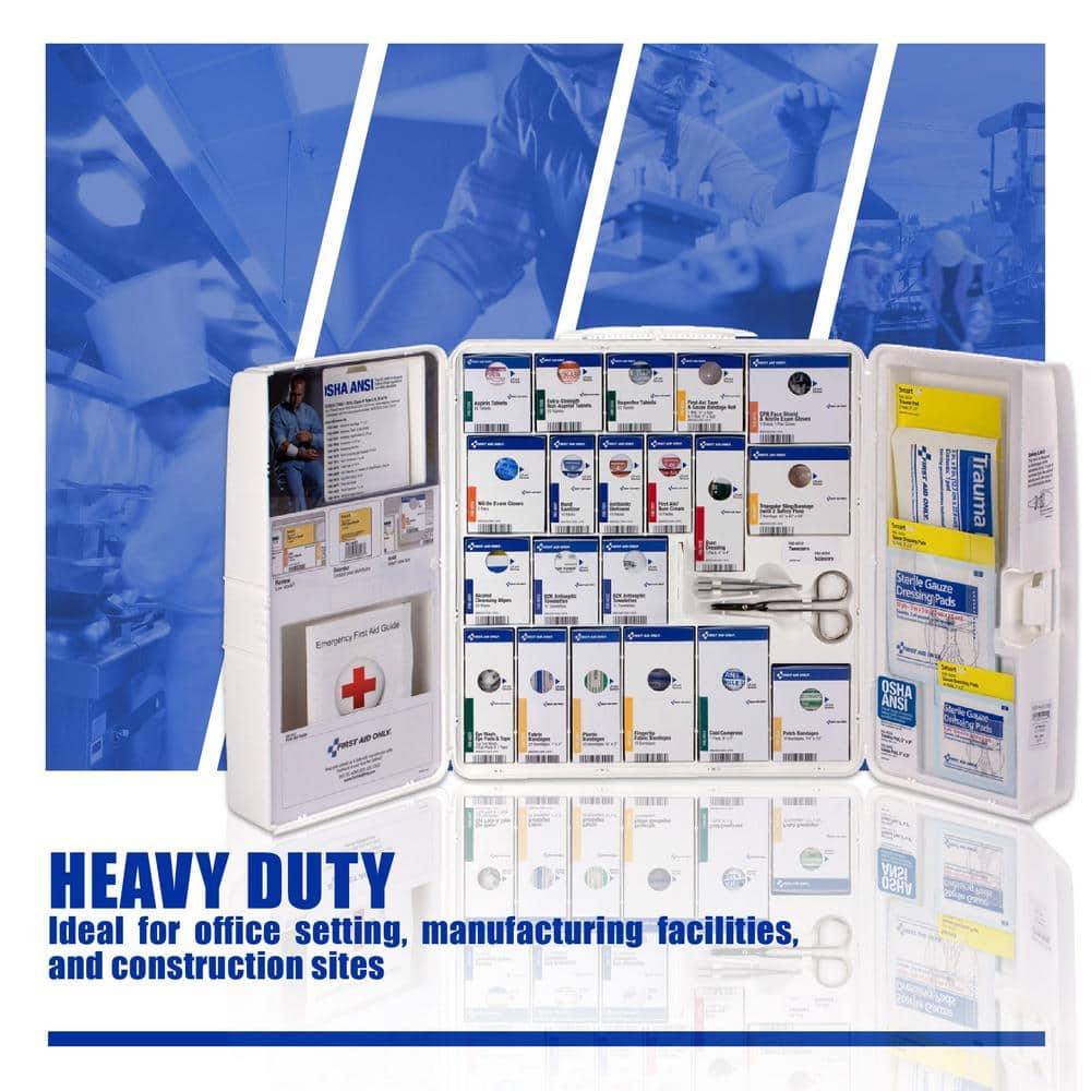 First Aid Only 50-Person, Large Plastic OSHA Smart Compliance Cabinet with Medications (3)