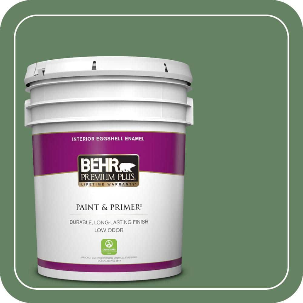 BEHR PREMIUM PLUS 5 gal. #S400-6 Tuscan Herbs Eggshell Enamel Low Odor Interior Paint & Primer