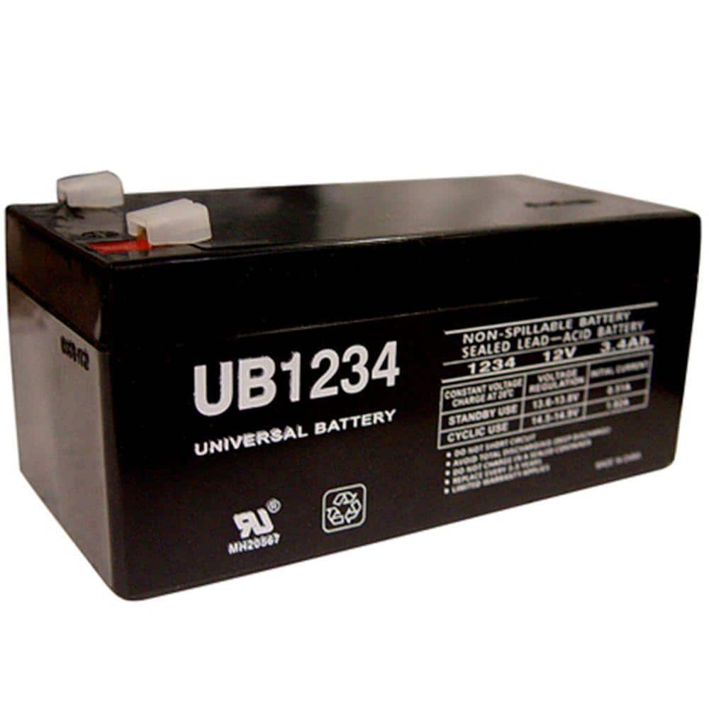 UPG 12-Volt 3.4 Ah F1 Terminal Sealed Lead Acid (SLA) AGM Rechargeable Battery