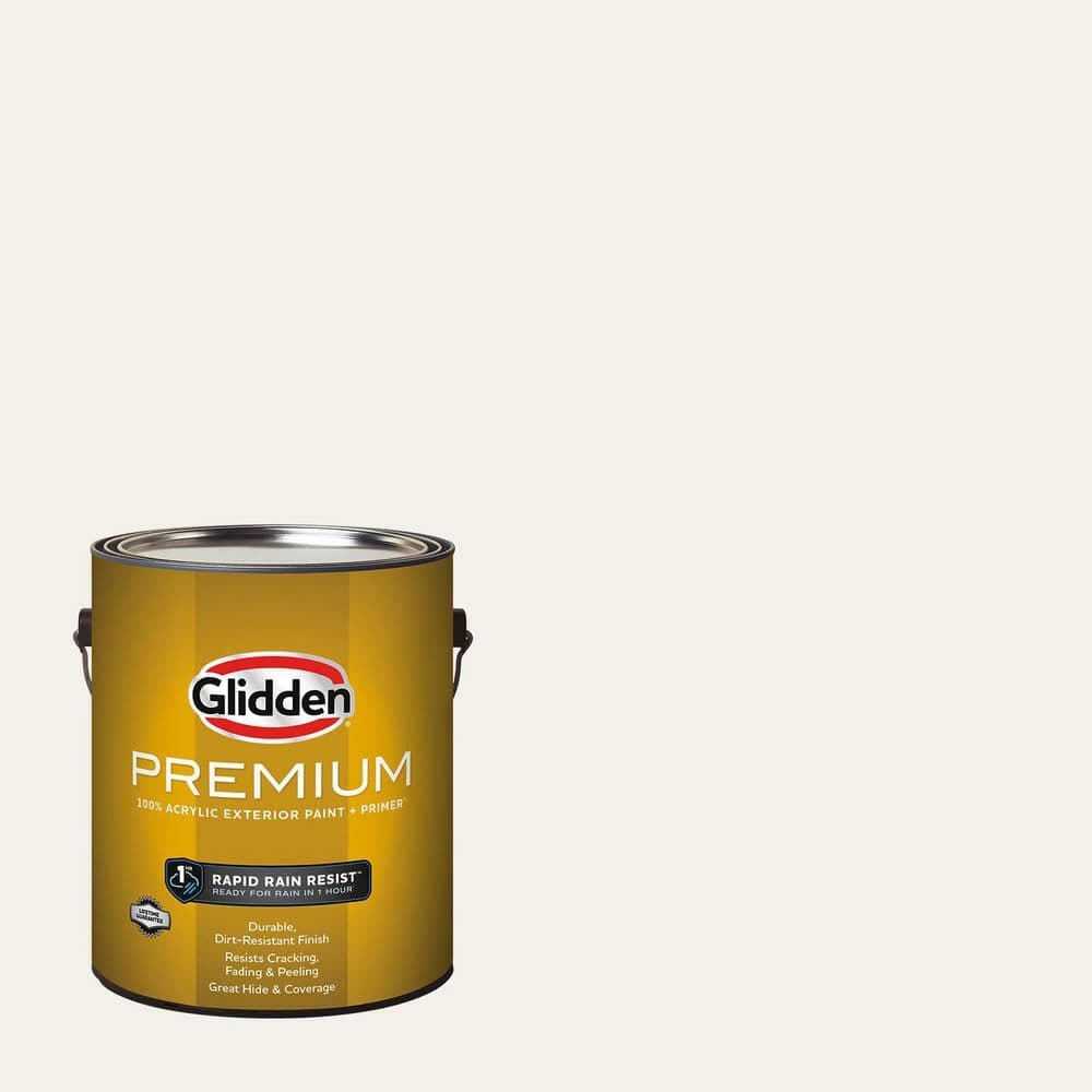 Glidden Premium 1 gal. PPG0998-1 Cotton Tail Flat Exterior Latex Paint