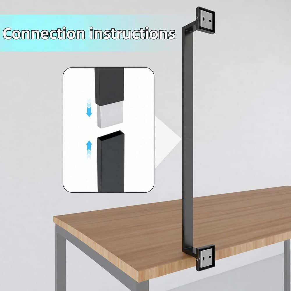 KHKFY 24 in. Towel Bar for Bathroom Wall Mount, 304 Stainless Steel, Matte Black Finish, 2.16 in. Deep Rustproof (2)