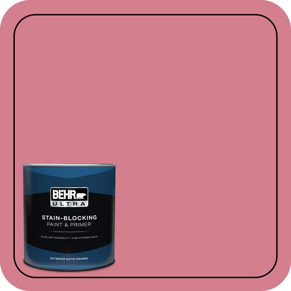 BEHR ULTRA 1 qt. #P140-4 I Pink I Can Satin Enamel Exterior Paint & Primer