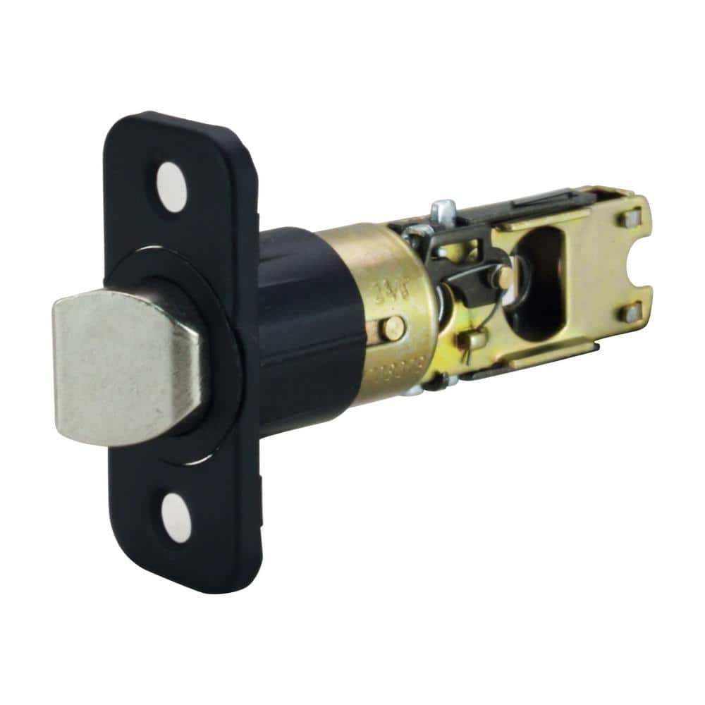 Design House 6-Way Matte Black Round Corner Universal Passage Latch