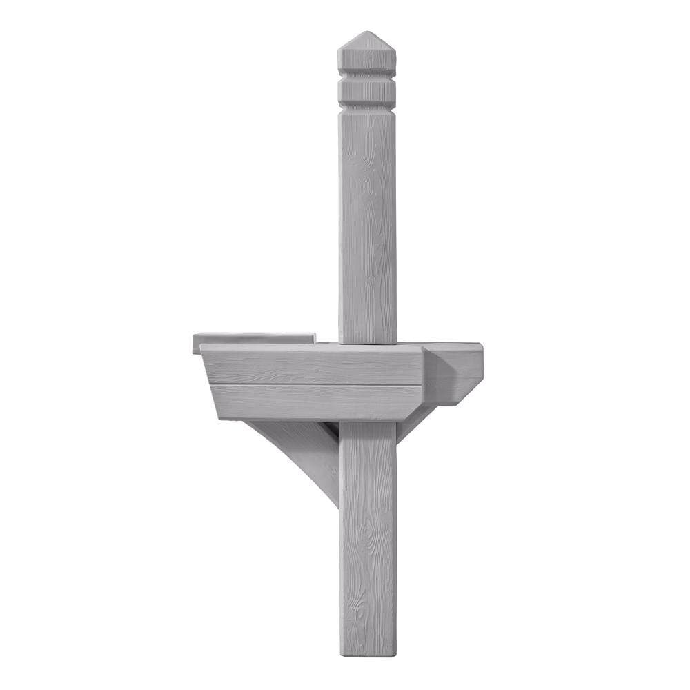 Step2 Highland 74.625 in. H x 34.5 in. W x 9 in. D Resin Overpost Mail Post Weathered Cedar (2)