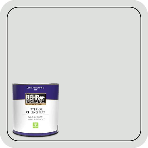 BEHR PREMIUM PLUS 1 qt. #BL-W11 Tinsmith Ceiling Flat Interior Paint & Primer (2)