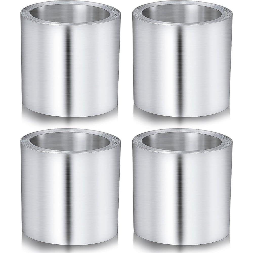 Laybus 4 in. x 50 ft. Aluminum Roll Flashing for Roof and Garden, Roof Strip for Moss and Mildew Prevention, 4 Pcs