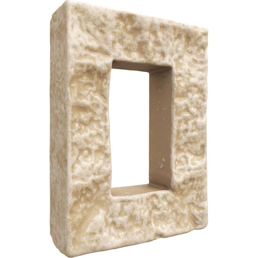 Ekena Millwork Universal Electrical Cover for EverStone Faux Stone Siding Panels, 5 1/2"W x 1 7/8"D x 7 3/8"H, Desert Sand Color (3)