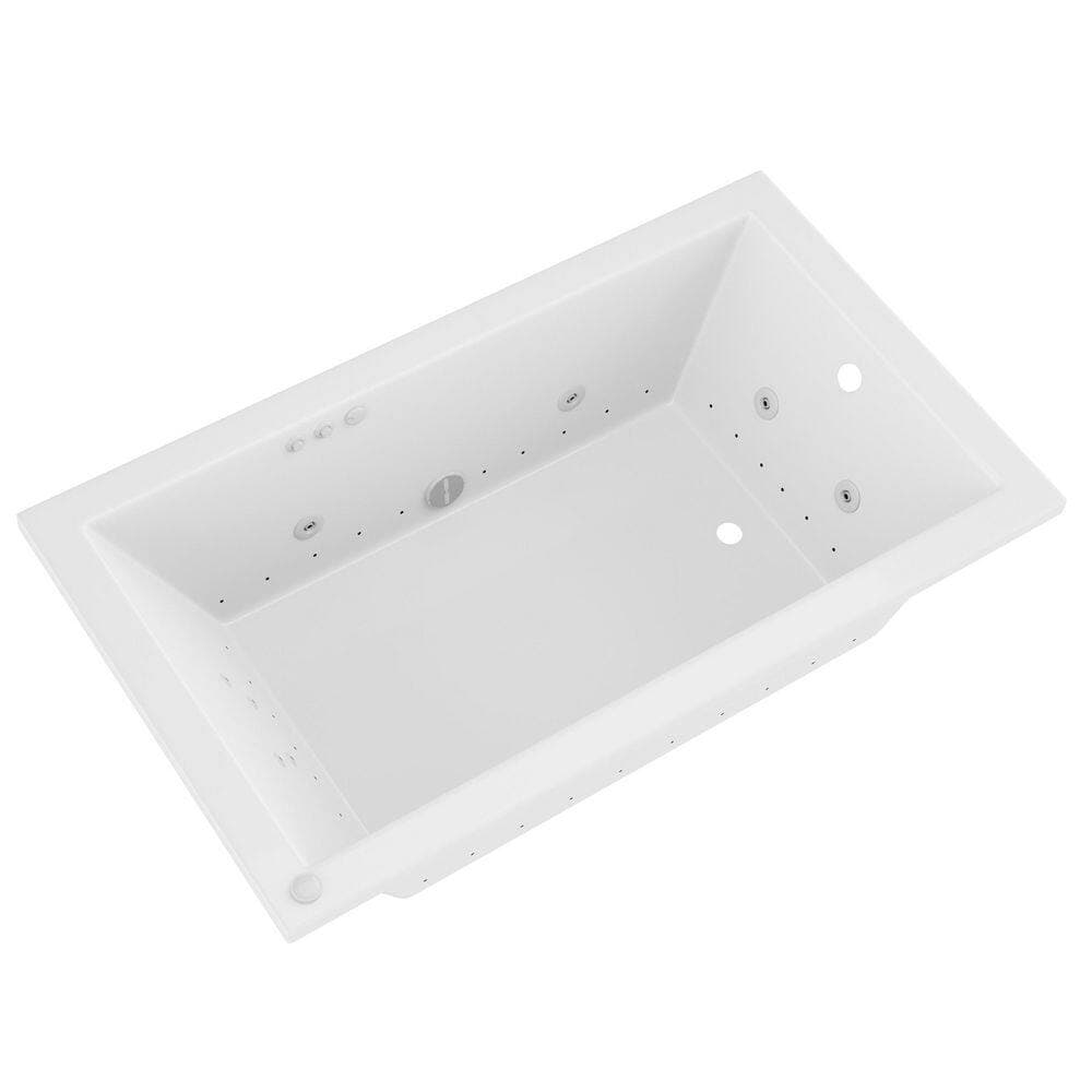 Universal Tubs 72 in. x 36 in. Rectangular Combination Bathtub with Left Drain in White with Aromatherapy, Heater, Blower (2)