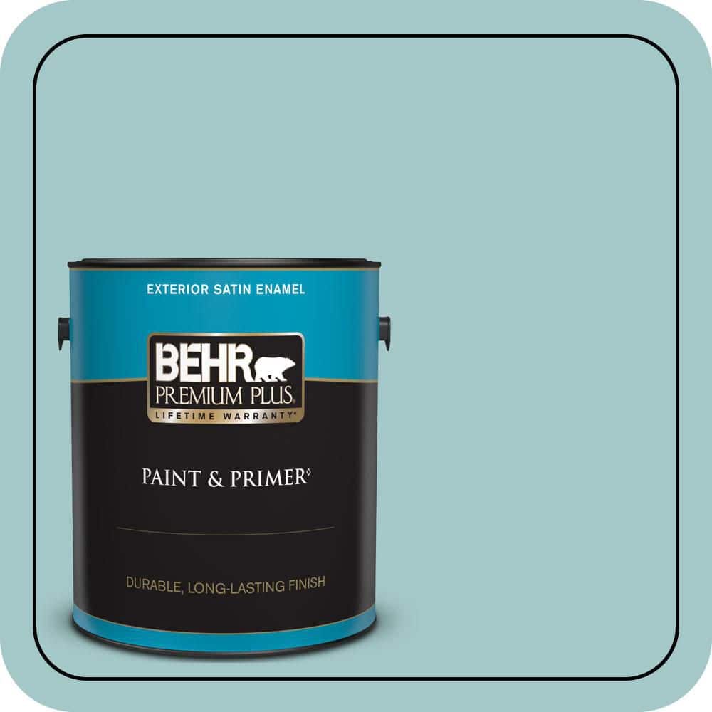 BEHR PREMIUM PLUS 1 gal. #PPU13-10 Ocean Boulevard Satin Enamel Exterior Paint & Primer