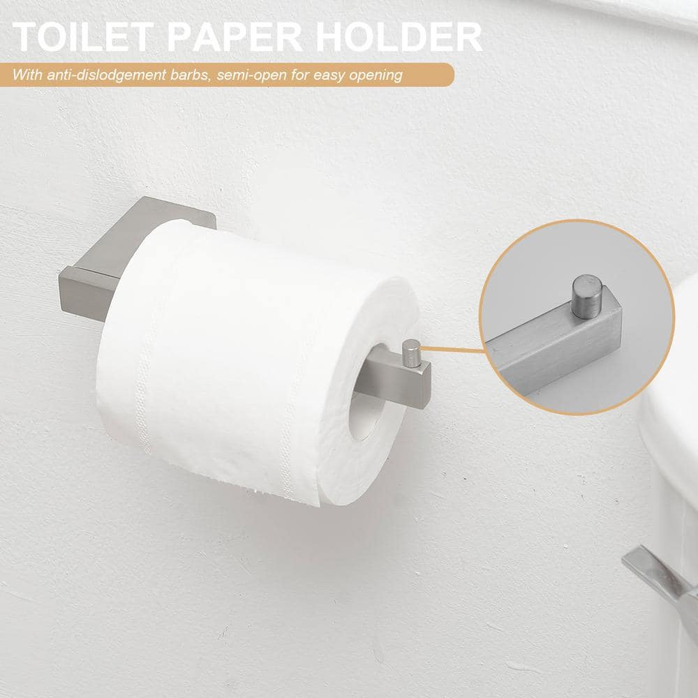 HOMEMYSTIQUE 5-Piece Bath Hardware Set with Towel Bar Towel Hook Toilet Paper Holder (4)