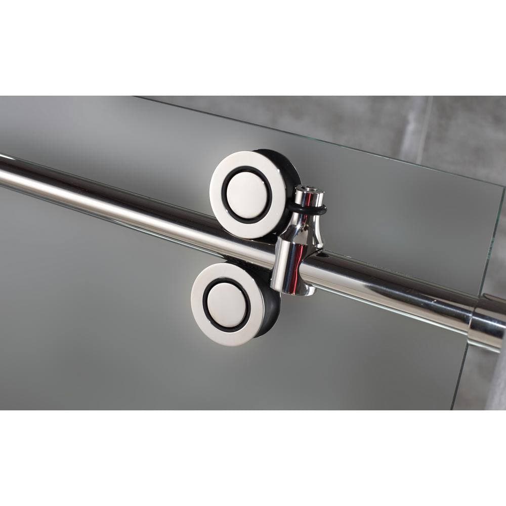 Aston Langham XL 68-72 in. x 34 in. x 80 in. Sliding Frameless Shower Enclosure Ultra-Bright Frosted Glass in Polished Chrome (3)