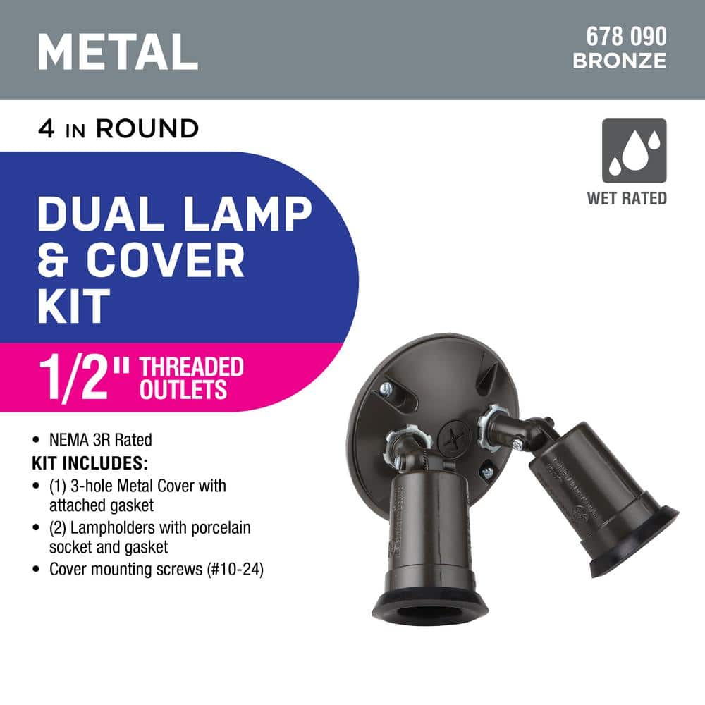 Commercial Electric Bronze Outdoor Flood Light Weatherproof Lampholder with External Rubber Gasket and Cover (3)